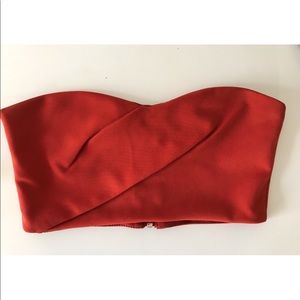 Zipper Back Bandeau Top